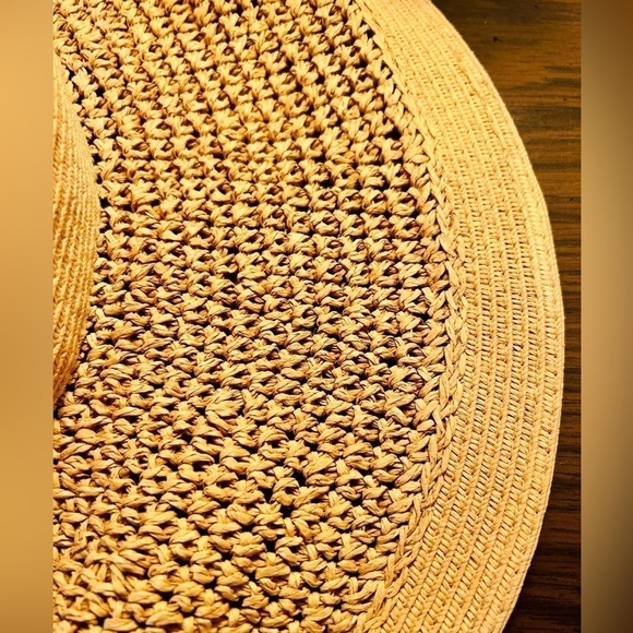 J. Crew Hat Tan Straw Wide Brim Floppy Textured Beach Summer Sun  One Size - Picture 9 of 14